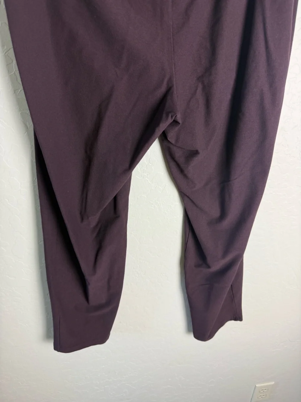 Eileen Fisher Washable Stretch Crepe Slim Ankle Pant Cassis Purple Large TK